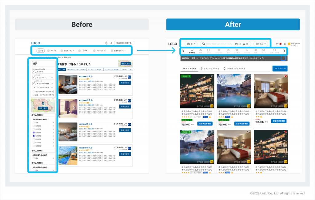 旅行予約サイトのUIUX改善例