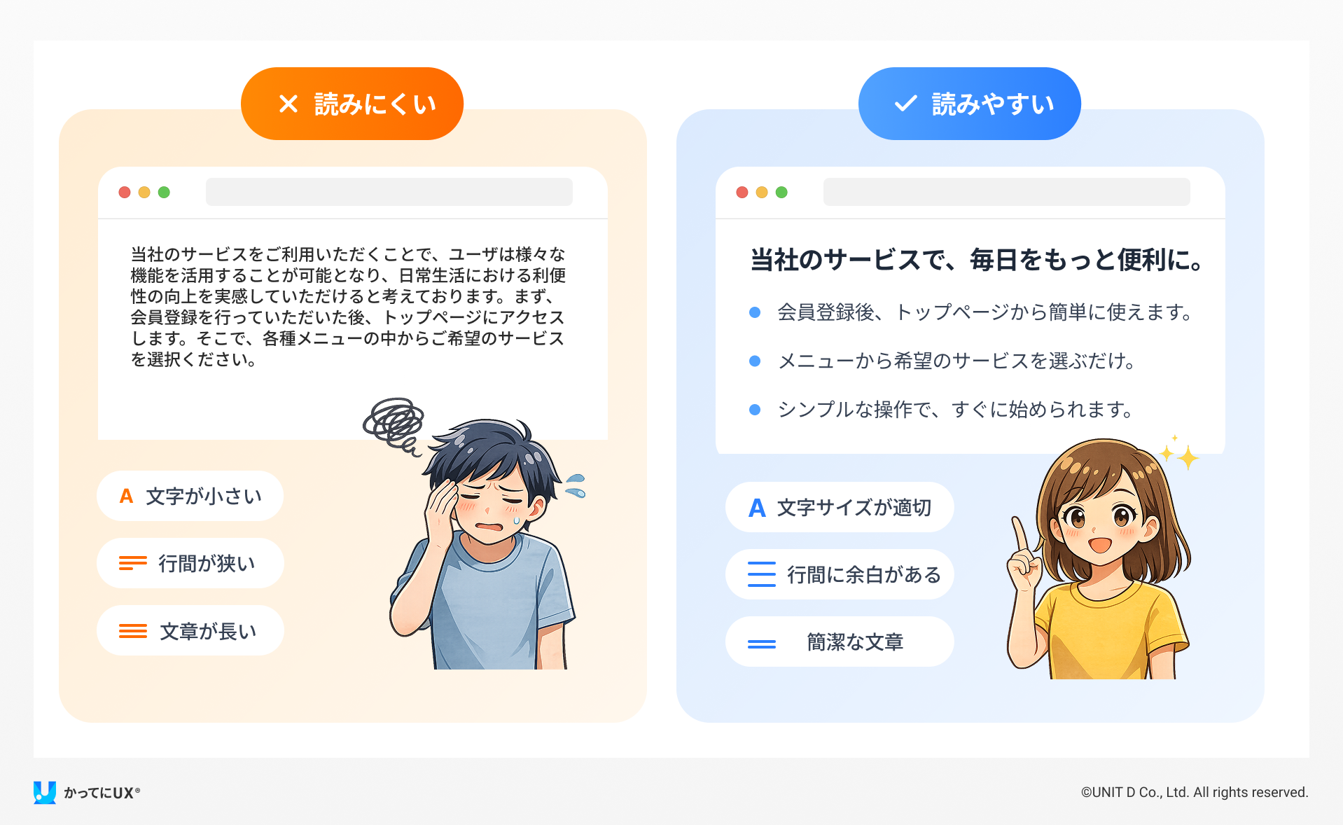 UXを向上させる文字デザイン例